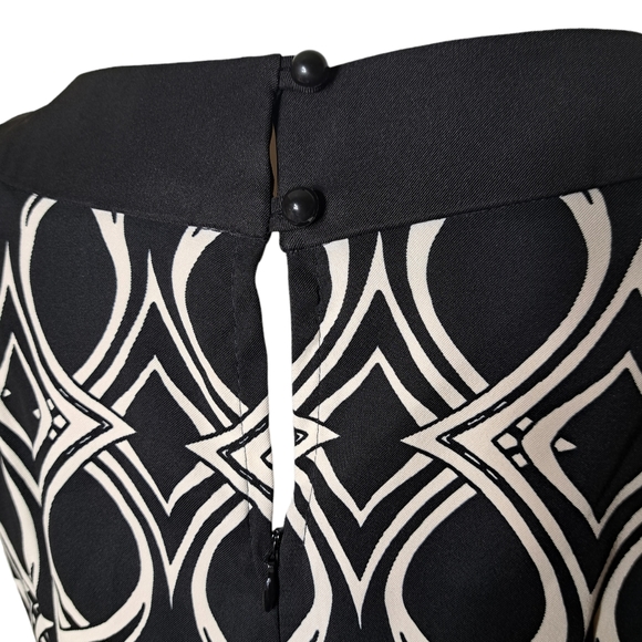 Connected Apparel Pencil Cream & Black Women's Sleeveless Dress 10 - Picture 7 of 14